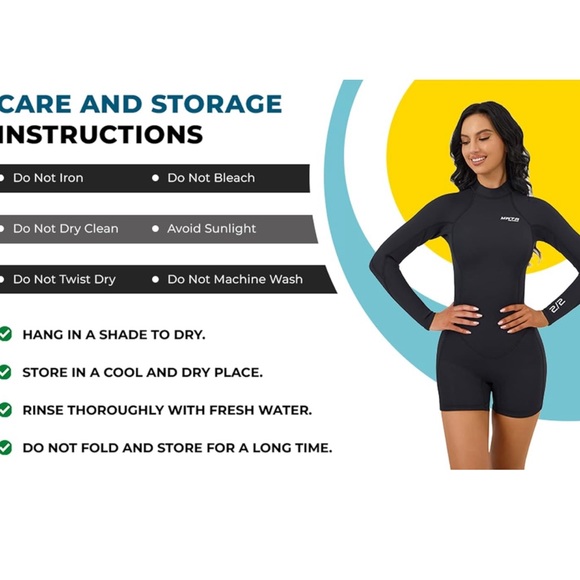 MWTA Wetsuit Women Shorty 2.0mm Neoprene Front Zipper for UV Protection Surfing - Picture 5 of 9